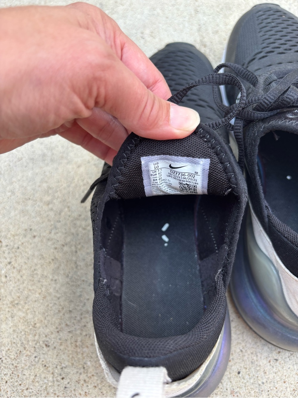 Nike Black/White Air Max 270 Athletic Sneakers - Picture 8 of 8
